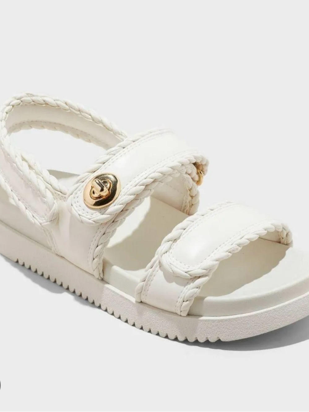NWT Tilly Platform Off-White Straps Gold Accent Sandals A New Day Wm Size 11